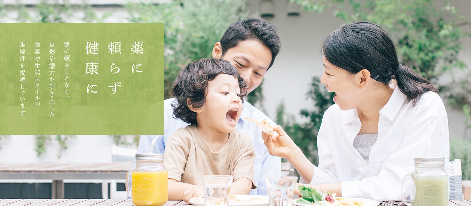 薬に頼らず健康に 薬に頼ることなく、自然治癒力を引き出した食事や生活スタイルの重要性を提唱しています。